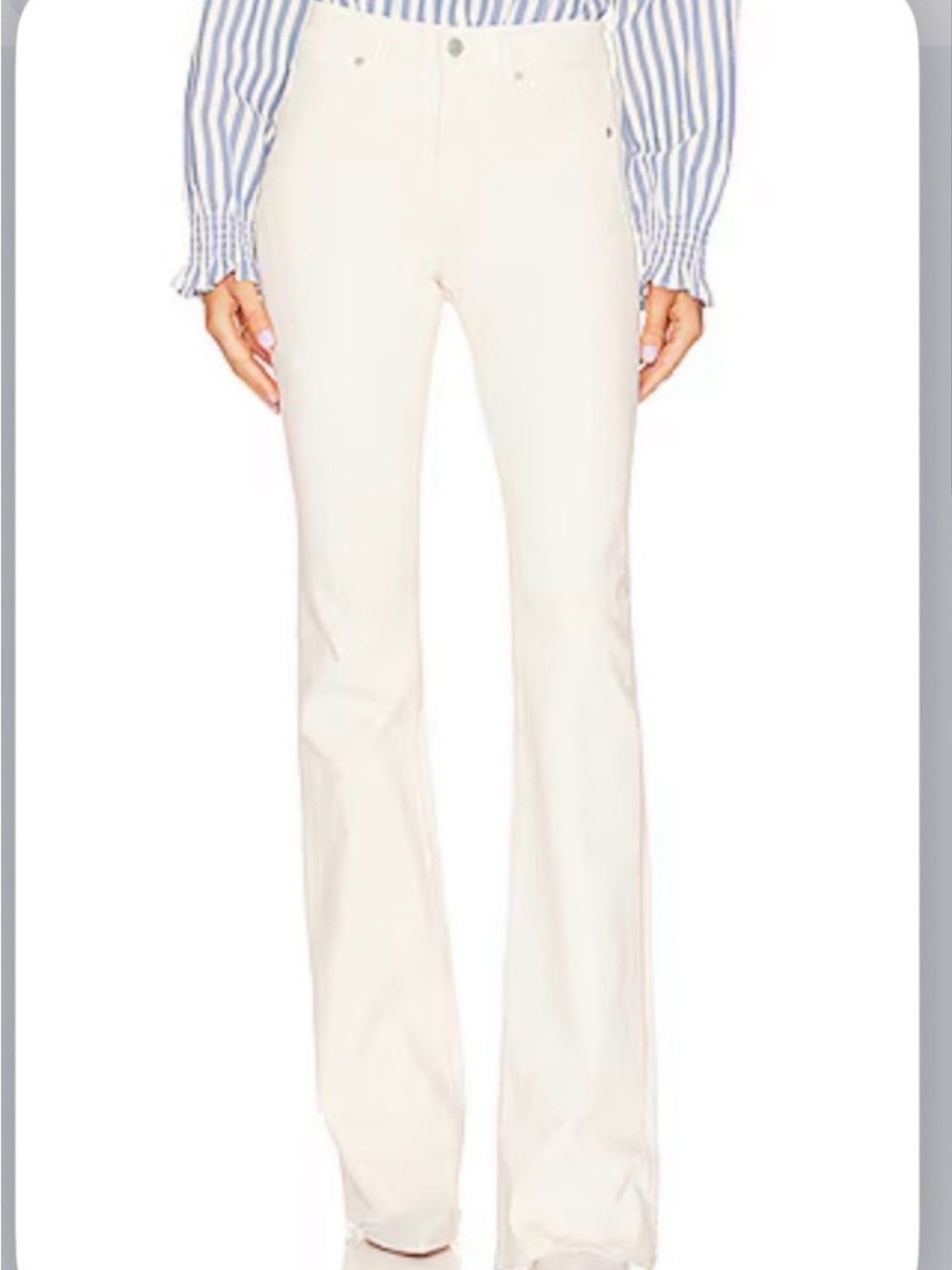 Veronica Beard Cameron Bootcut White High-Rise Flare Pants